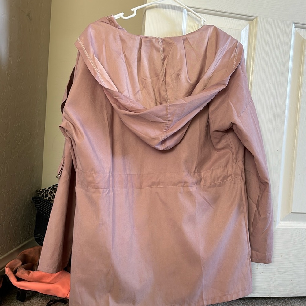 pink trench coat